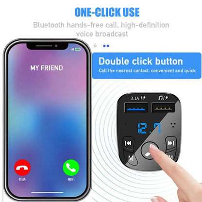 Piccolas Dual Usb Fast Charger Fm Bluetooth Receiver Car Kit