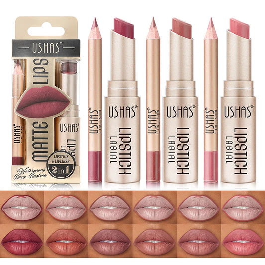 Piccolas  12 Color Lip Liner + LIPSTICK Set