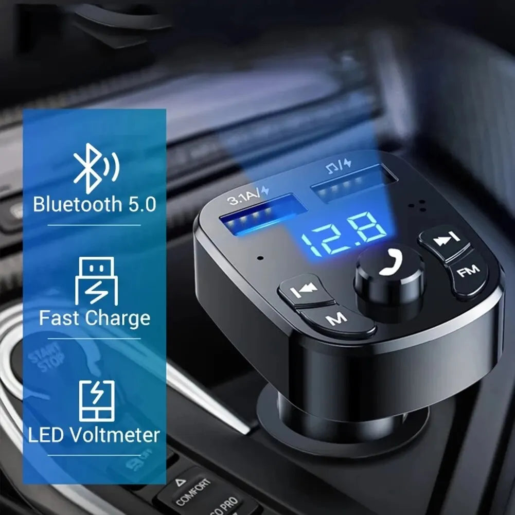Piccolas Dual Usb Fast Charger Fm Bluetooth Receiver Car Kit