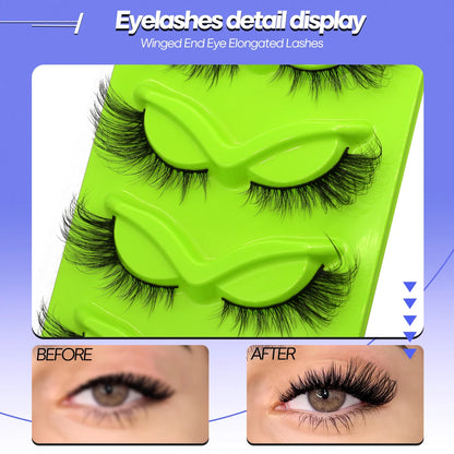 Piccolas  5 pairs Cat Eye Eyelashes Natural False Lashes