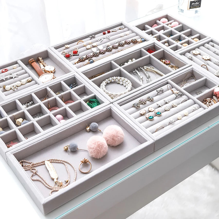 Piccolas 1pc, Flocking Jewelry Box Jewelry Tray, Suitable For: All Kinds of Jewelry Storage.
