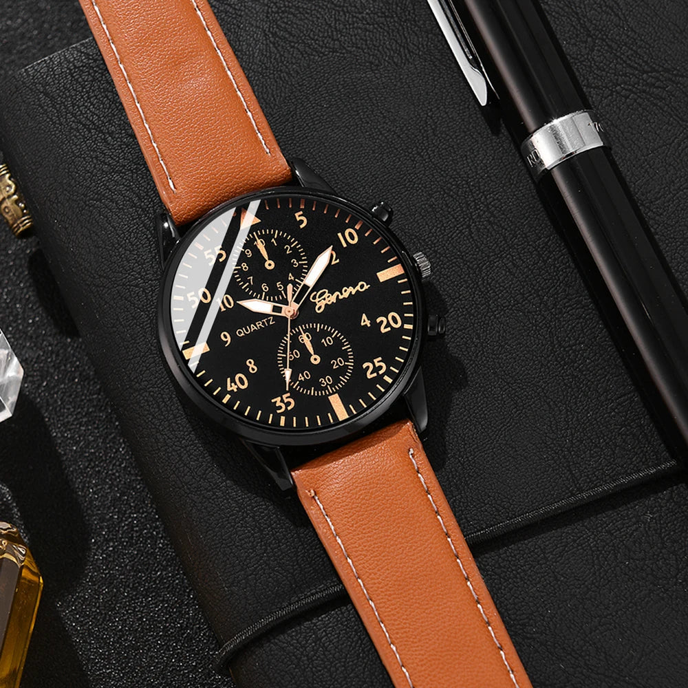 Piccolas Mens Fashion Watch and bracelet  gift set
